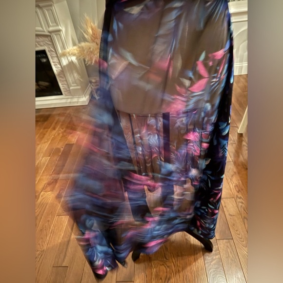 Swimsuits for all sheer Floral Sheer Maxi Dress or skirt can be worn as both - Picture 2 of 3